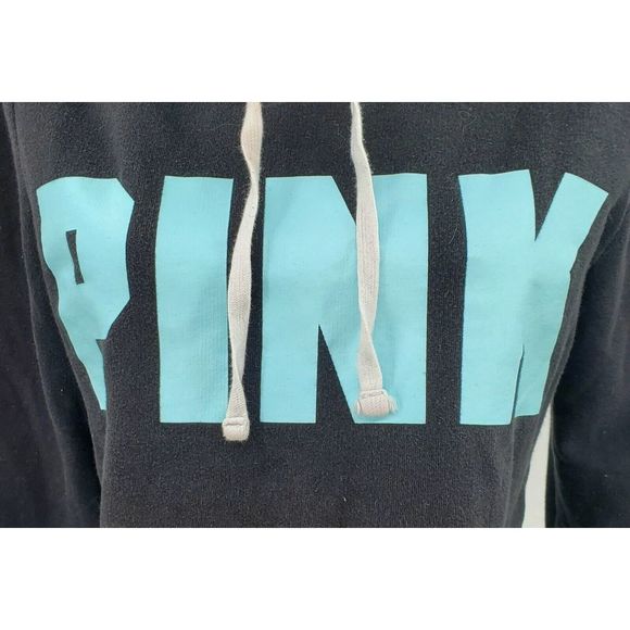 Victoria's Secret Pink Cropped Hoodie Women's XS X-Small Long Sleeve Sweatshirt - Picture 3 of 4